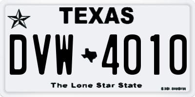 TX license plate DVW4010