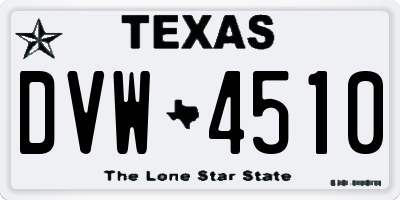 TX license plate DVW4510