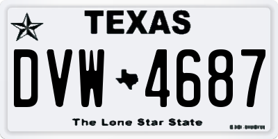 TX license plate DVW4687