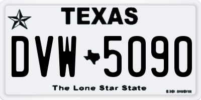 TX license plate DVW5090