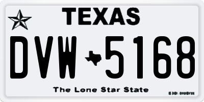 TX license plate DVW5168