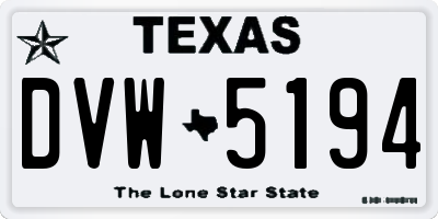 TX license plate DVW5194