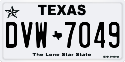 TX license plate DVW7049