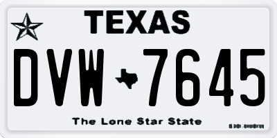 TX license plate DVW7645