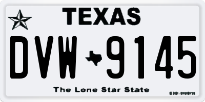 TX license plate DVW9145