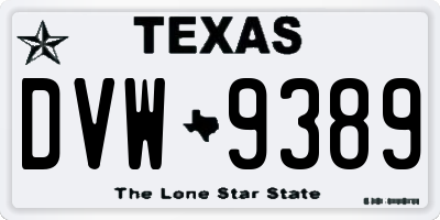 TX license plate DVW9389