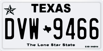 TX license plate DVW9466
