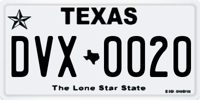 TX license plate DVX0020