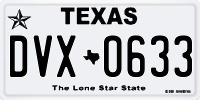 TX license plate DVX0633