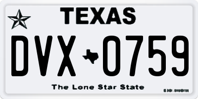 TX license plate DVX0759