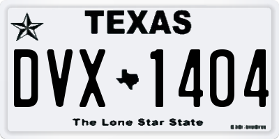 TX license plate DVX1404