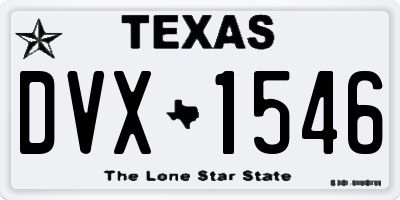 TX license plate DVX1546