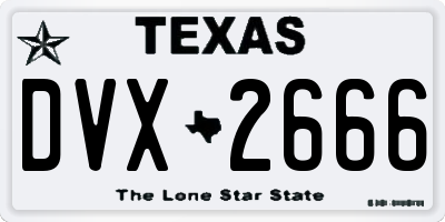 TX license plate DVX2666
