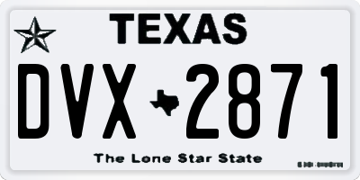 TX license plate DVX2871