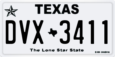 TX license plate DVX3411