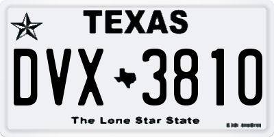 TX license plate DVX3810