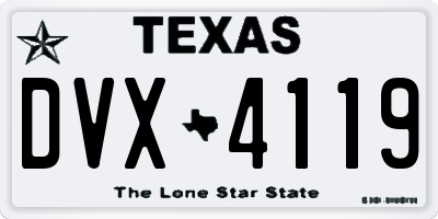 TX license plate DVX4119