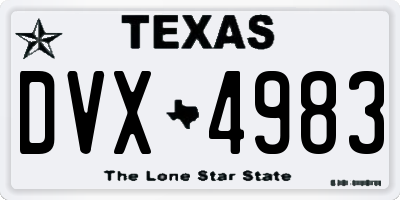 TX license plate DVX4983