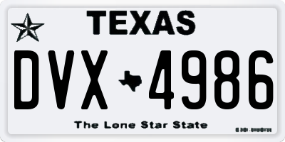 TX license plate DVX4986