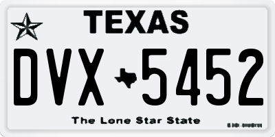 TX license plate DVX5452