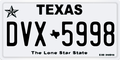 TX license plate DVX5998