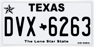 TX license plate DVX6263