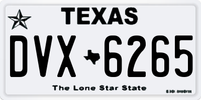 TX license plate DVX6265