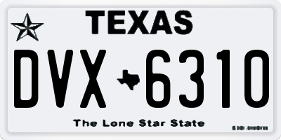 TX license plate DVX6310