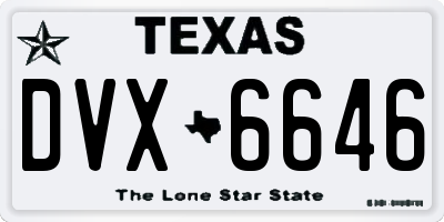 TX license plate DVX6646