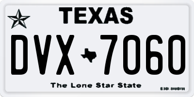 TX license plate DVX7060