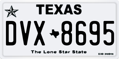 TX license plate DVX8695