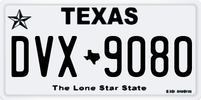 TX license plate DVX9080