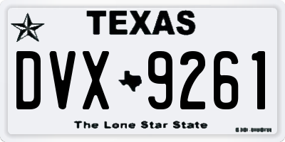 TX license plate DVX9261