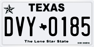 TX license plate DVY0185