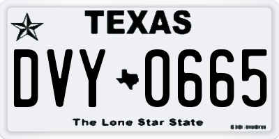 TX license plate DVY0665