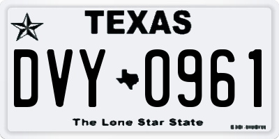 TX license plate DVY0961
