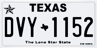 TX license plate DVY1152