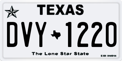 TX license plate DVY1220