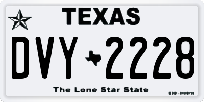 TX license plate DVY2228