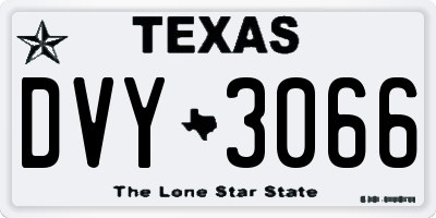 TX license plate DVY3066