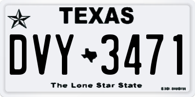 TX license plate DVY3471