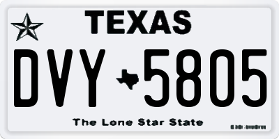 TX license plate DVY5805