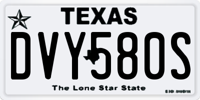 TX license plate DVY580S