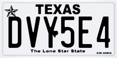 TX license plate DVY5E4