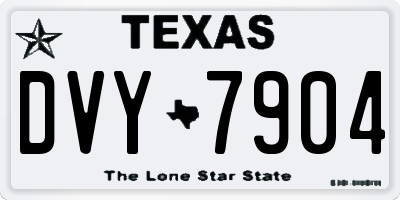 TX license plate DVY7904