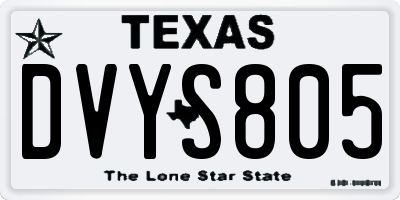 TX license plate DVYS805