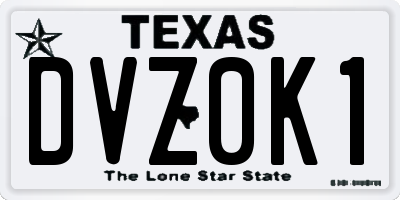 TX license plate DVZ0K1