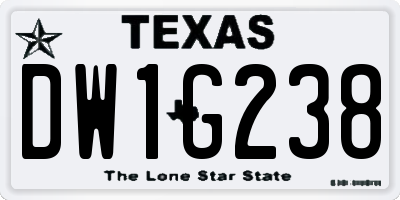 TX license plate DW1G238