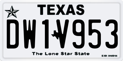 TX license plate DW1V953