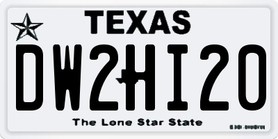 TX license plate DW2HI20